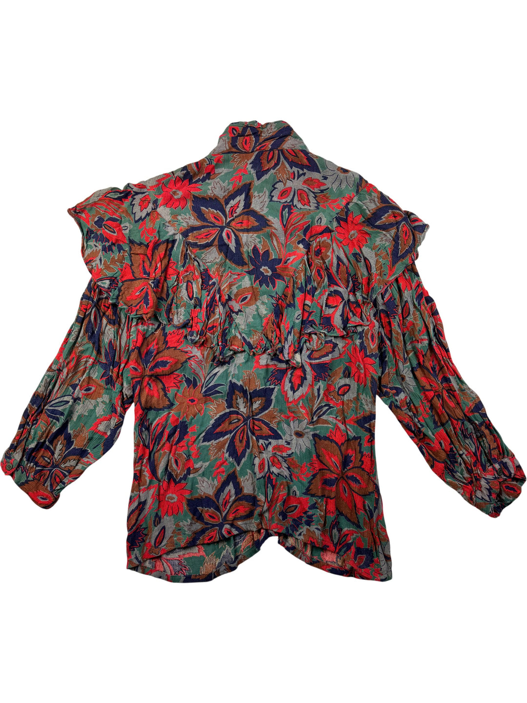 French Connection Floral Button-Up Blouse - S - Think Vintage Online Ltd