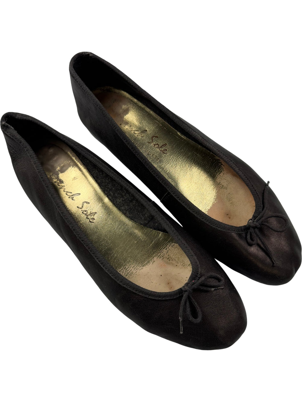 French Sole Black Ballet Flats - Size 8 - Think Vintage ltd