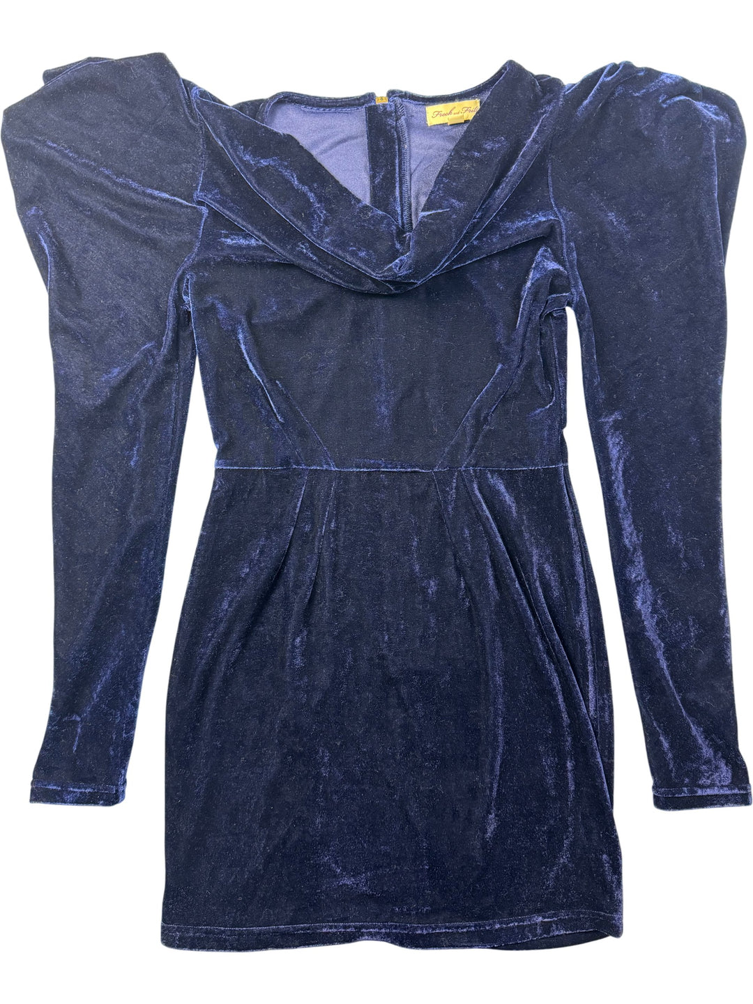 Frock And Frill Blue Long Sleeved Dress - S - Think Vintage ltd