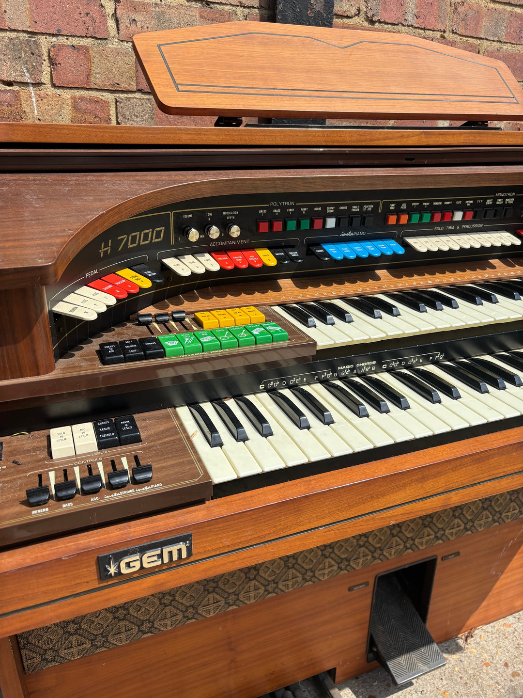 GEM H7000 Electric Organ with Pedalboard - Think Vintage