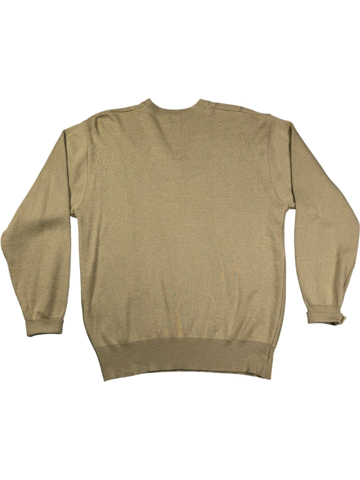 Gabicci Beige V-Neck Sweater - M - Think Vintage