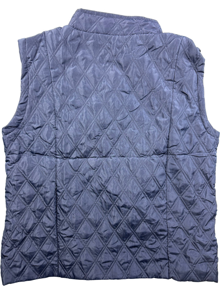 Gabriella Vicenza Quilted Navy Vest - L - Think Vintage ltd