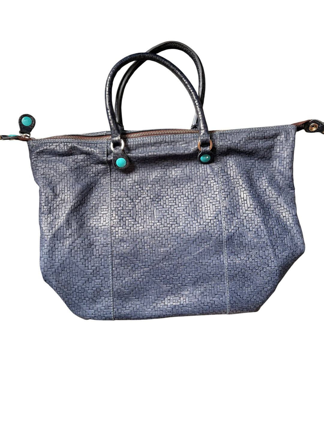 Gabs Italian Blue Textured Tote Bag