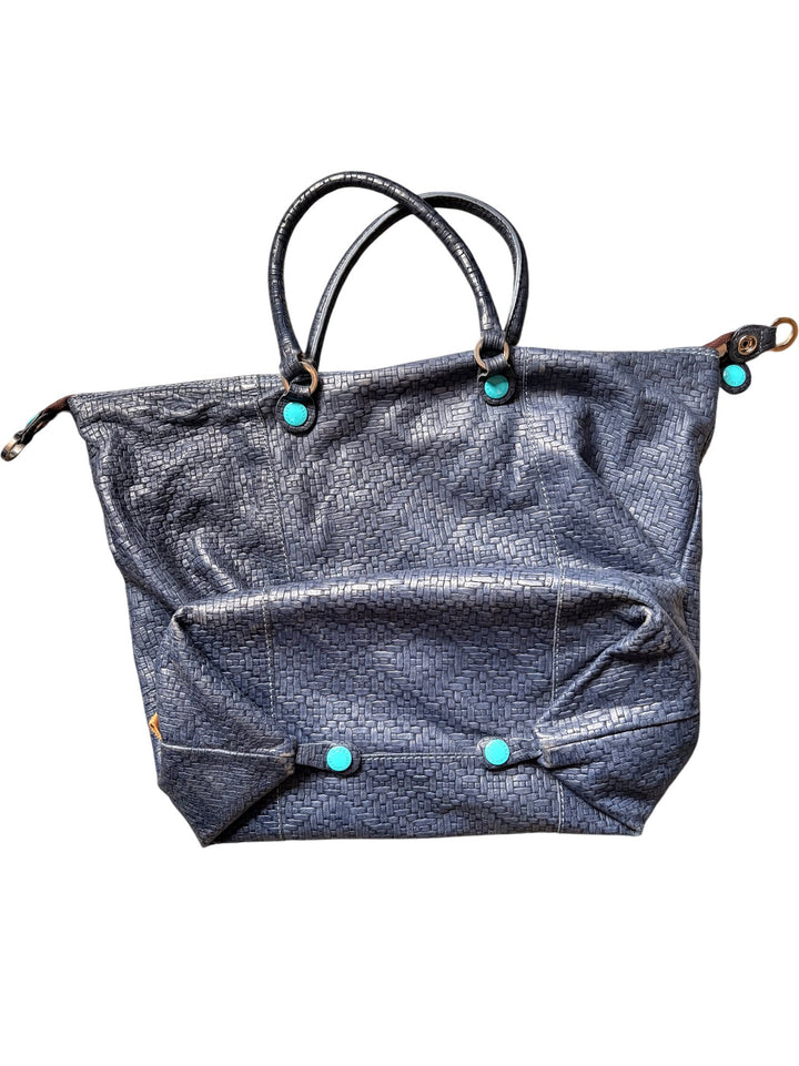 Gabs Italian Blue Textured Tote Bag
