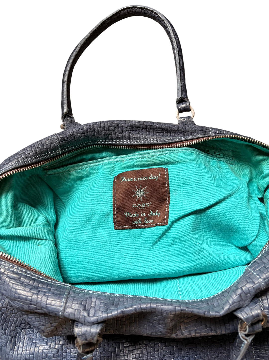 Gabs Italian Blue Textured Tote Bag - Think Vintage ltd