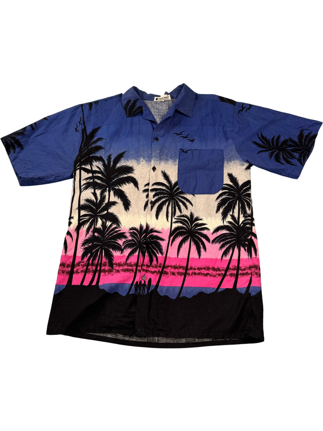 Gallary Sunset Palm Tree Print Shirt - XL - Think Vintage Online Ltd