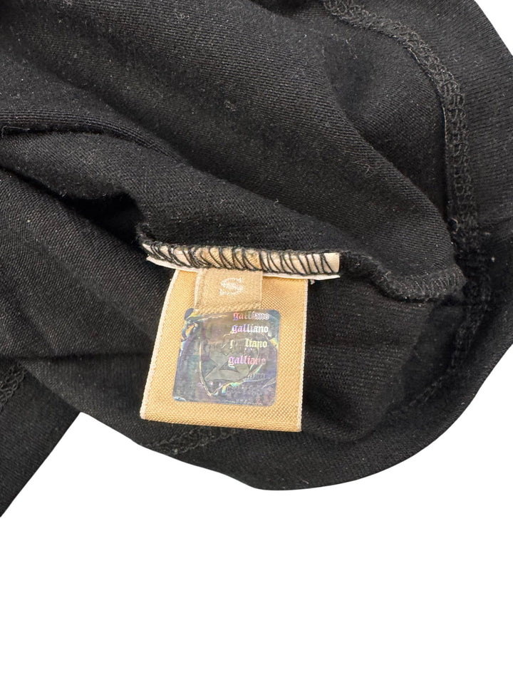 Galliano Black Short Sleeve T-Shirt - S - Think Vintage ltd