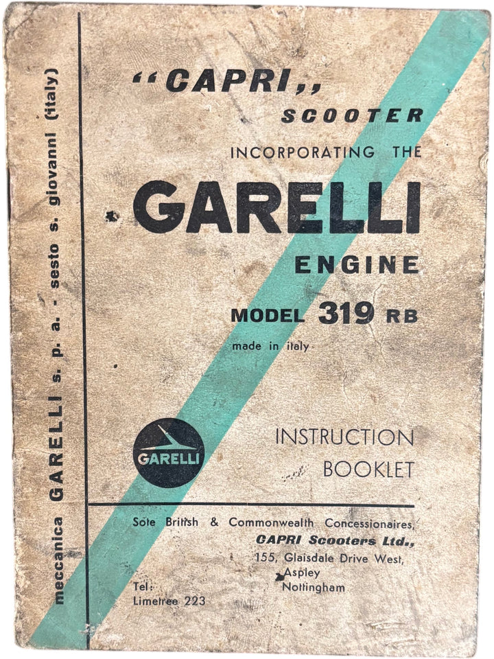 Garelli Capri Scooter Instruction Booklet Model 319 RB Vintage Manual - Think Vintage