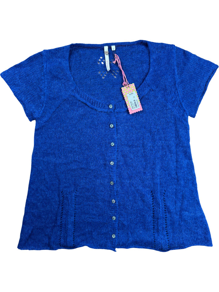 Genevieve Knit Blue Cardigan - M - Think Vintage ltd
