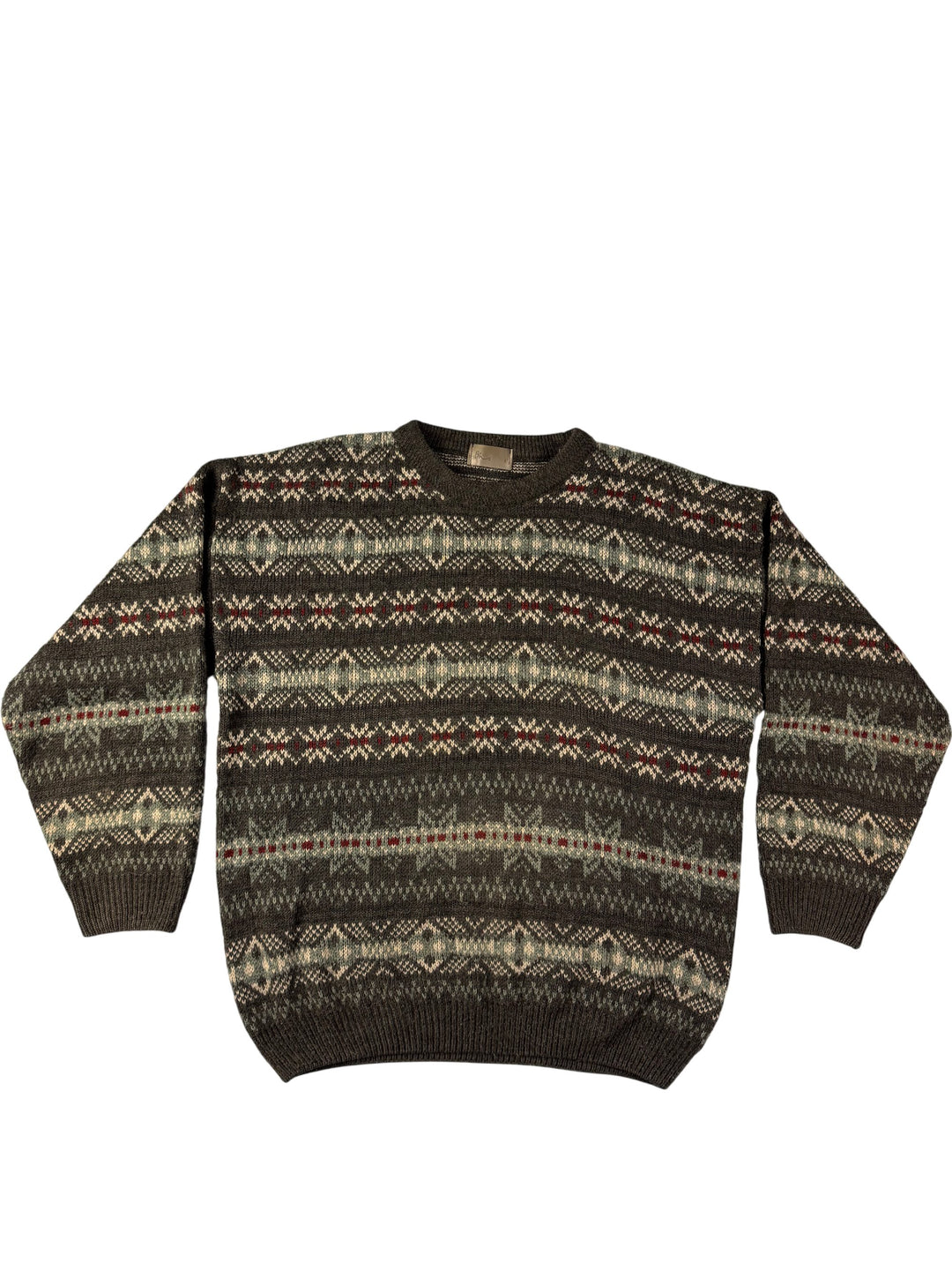 Geometric Pattern Knit Sweater - S - Think Vintage Online Ltd