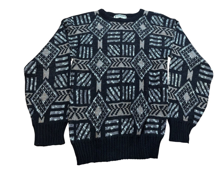 Geometric Patterned Knit Jumper - M
