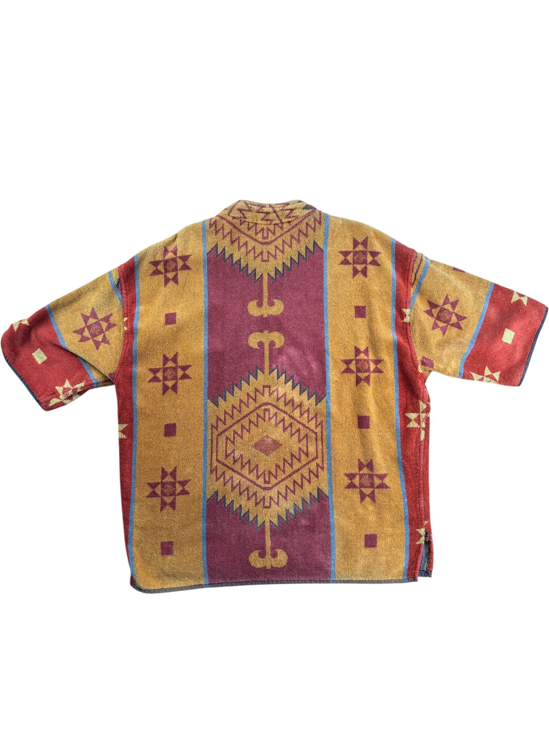Geometric Patterned Short Sleeve Jacket - XXL