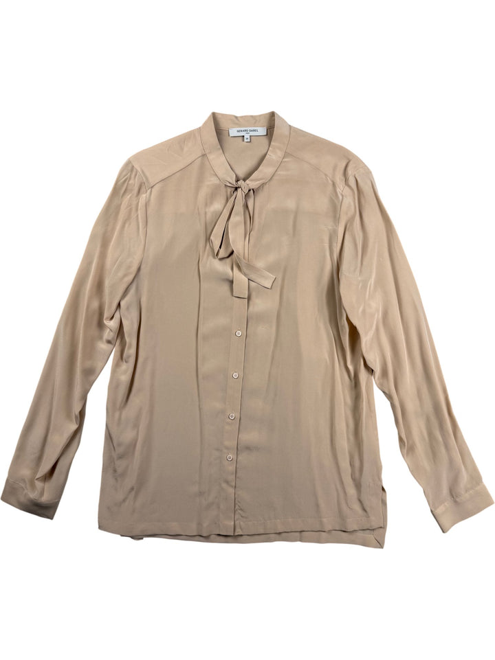 Gerard Darel Beige Long Sleeved Blouse - M - Think Vintage ltd