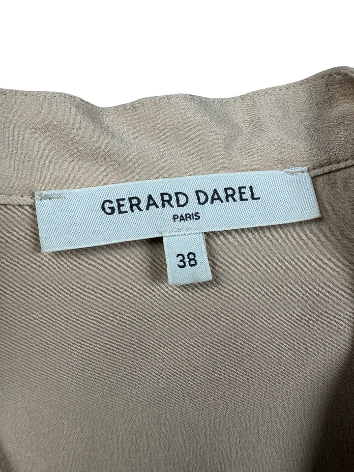 Gerard Darel Beige Long Sleeved Blouse - M - Think Vintage ltd