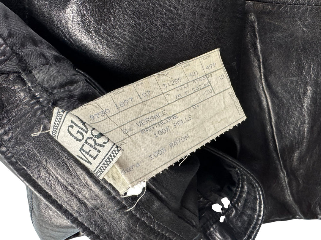 Gianni Versace Leather Trousers - M - Think Vintage ltd