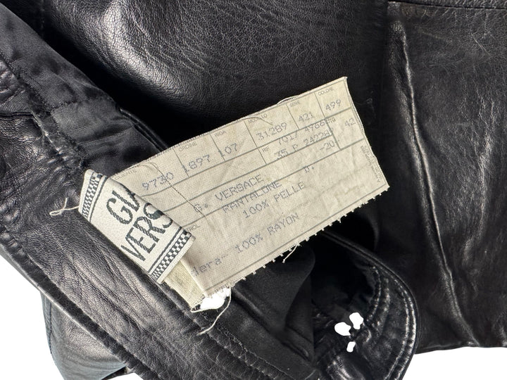 Gianni Versace Leather Trousers - M - Think Vintage ltd