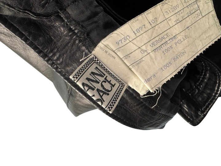 Gianni Versace Leather Trousers - M - Think Vintage ltd