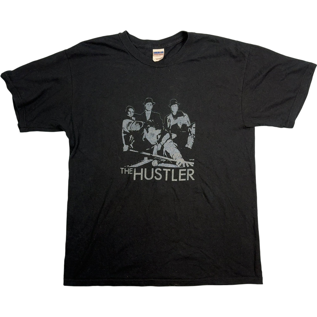 Gildan Black The Hustler Graphic T-Shirt - XL - Think Vintage