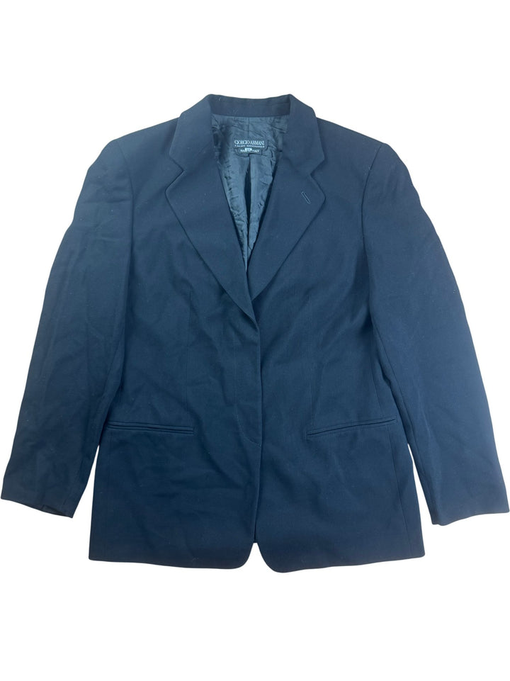 Giorgio Armani Black Wool Suit Jacket - M - Think Vintage ltd