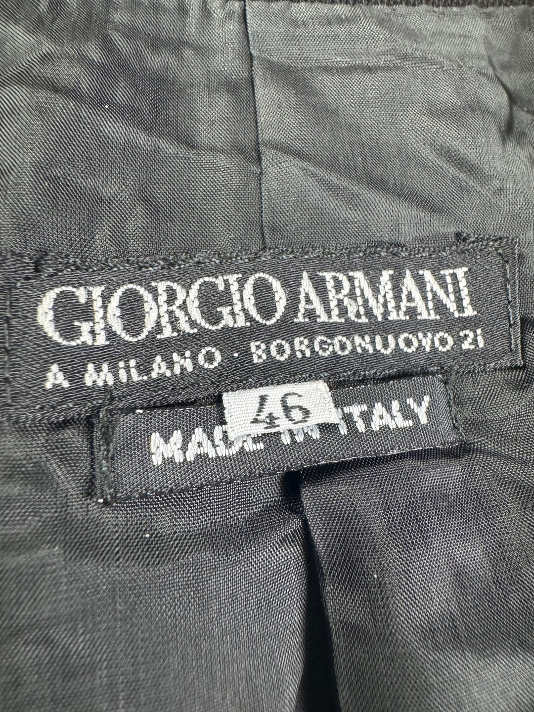 Giorgio Armani Black Wool Suit Jacket - M - Think Vintage ltd