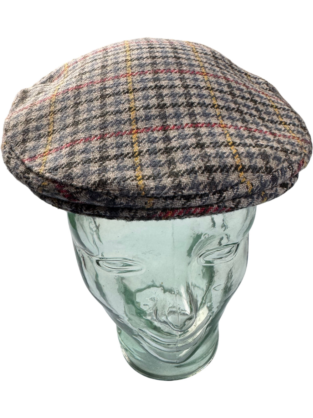 Glenappin Houndstooth Flat Cap - M - Think Vintage