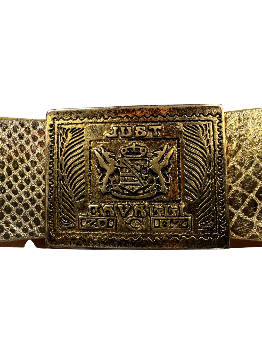 Gold Just Cavalli Belt - Think Vintage ltd
