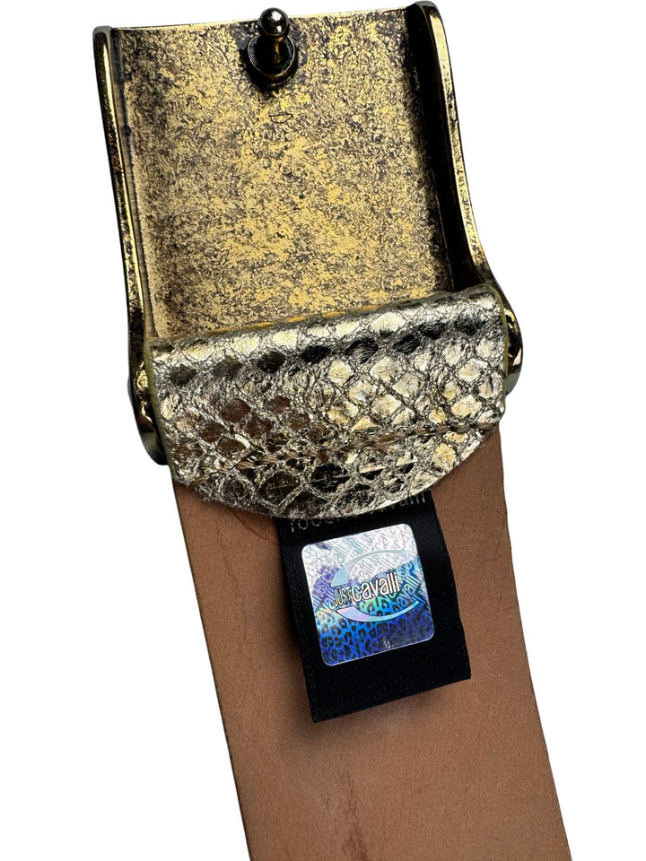 Gold Just Cavalli Belt - Think Vintage ltd