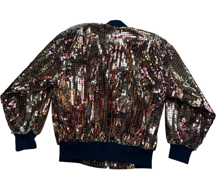 Gold Sequin Bomber Jacket - XXL