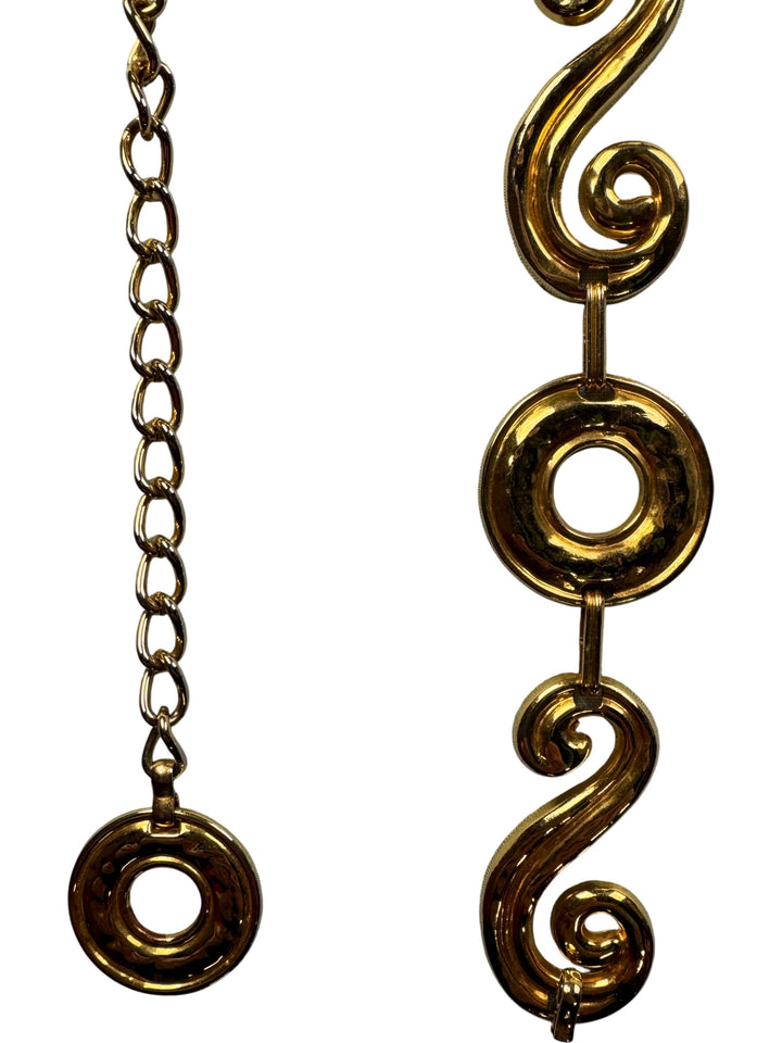 Gold Tone Swirl Link Belt - Think Vintage Online Ltd