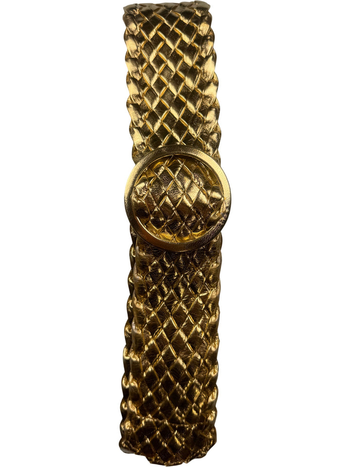 Gold Woven Pattern Belt - Think Vintage Online Ltd