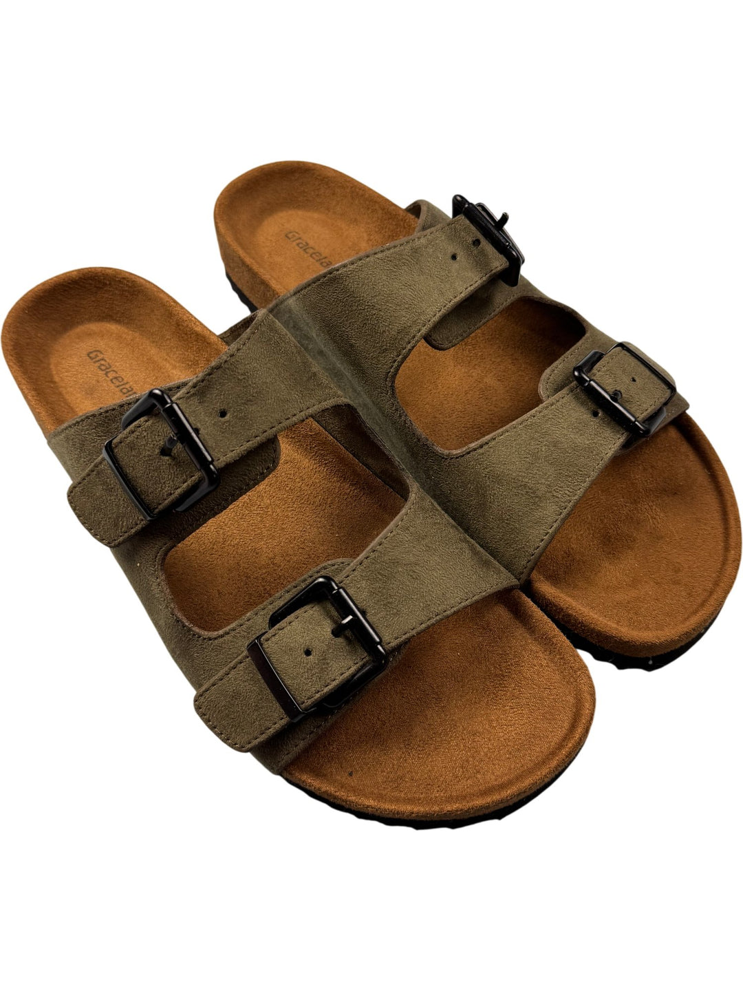 Graceland Double Buckle Sandals - Size 6 - Think Vintage ltd