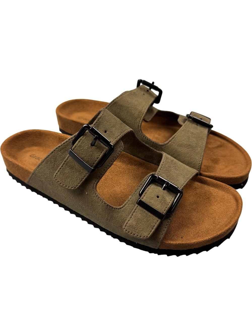 Graceland Double Buckle Sandals - Size 6 - Think Vintage ltd