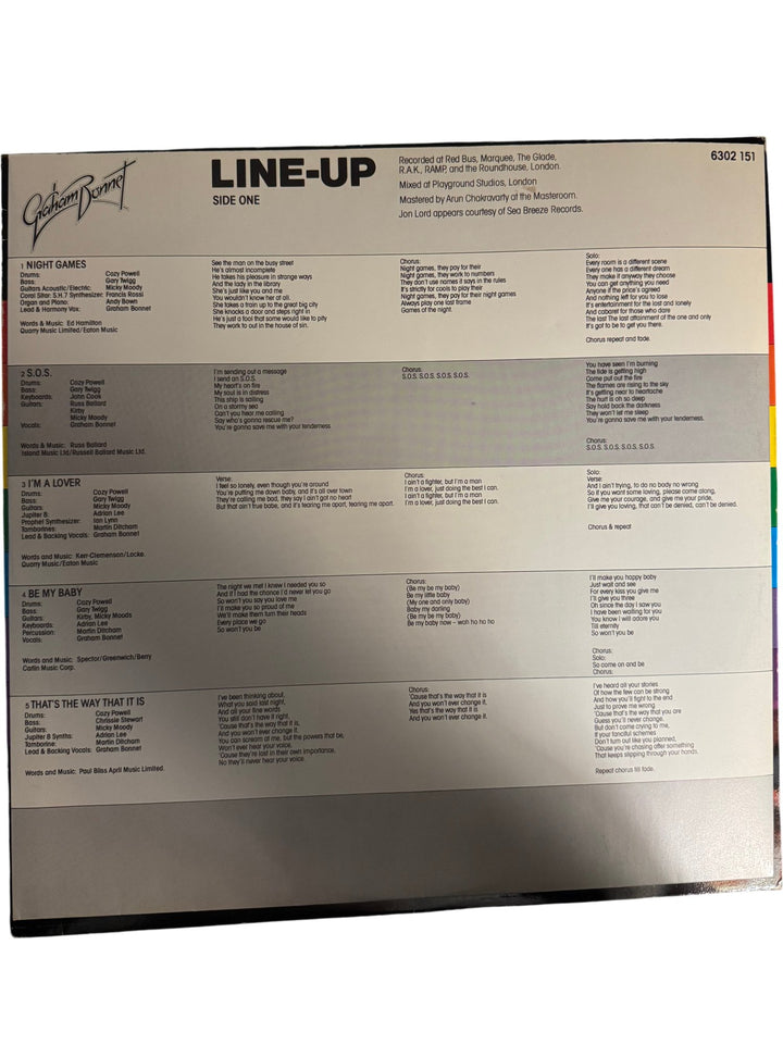Graham Bonnet Line-Up Album Vinyl - Good - Think Vintage ltd