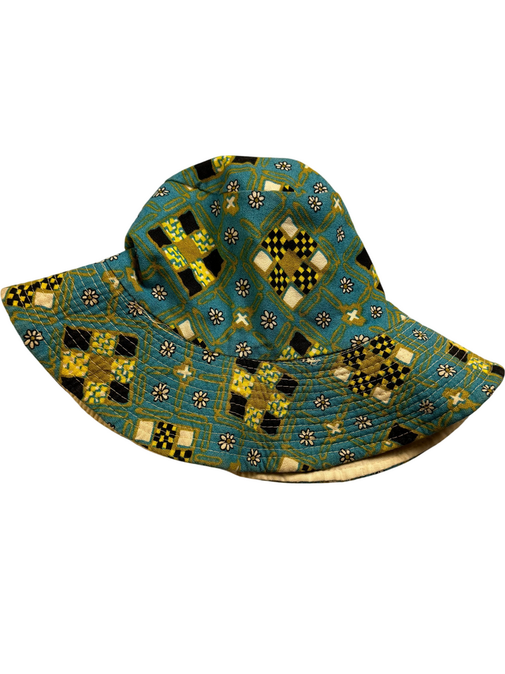 Graphic Floral Patterned Bucket Hat - Think Vintage