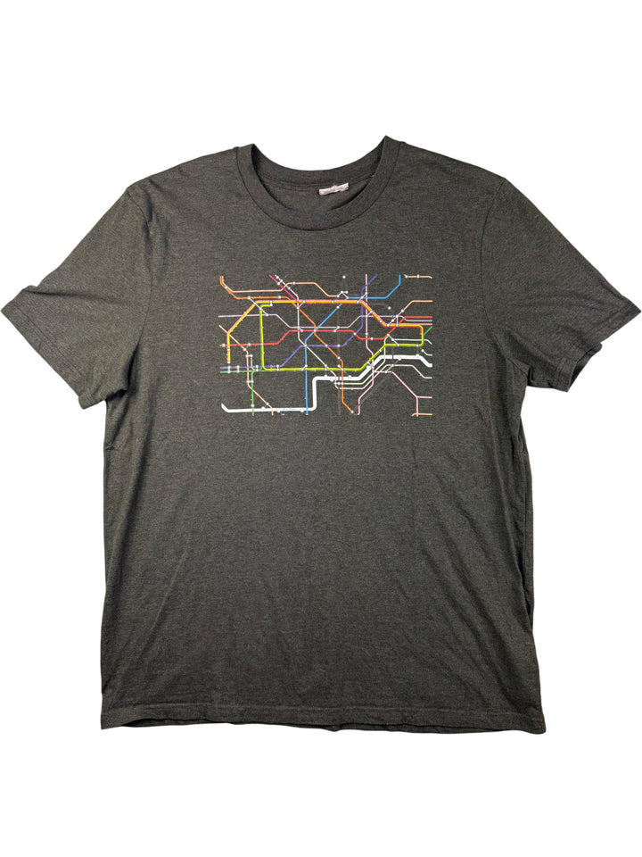 Graphic London Tube Map T-Shirt - M - Think Vintage ltd