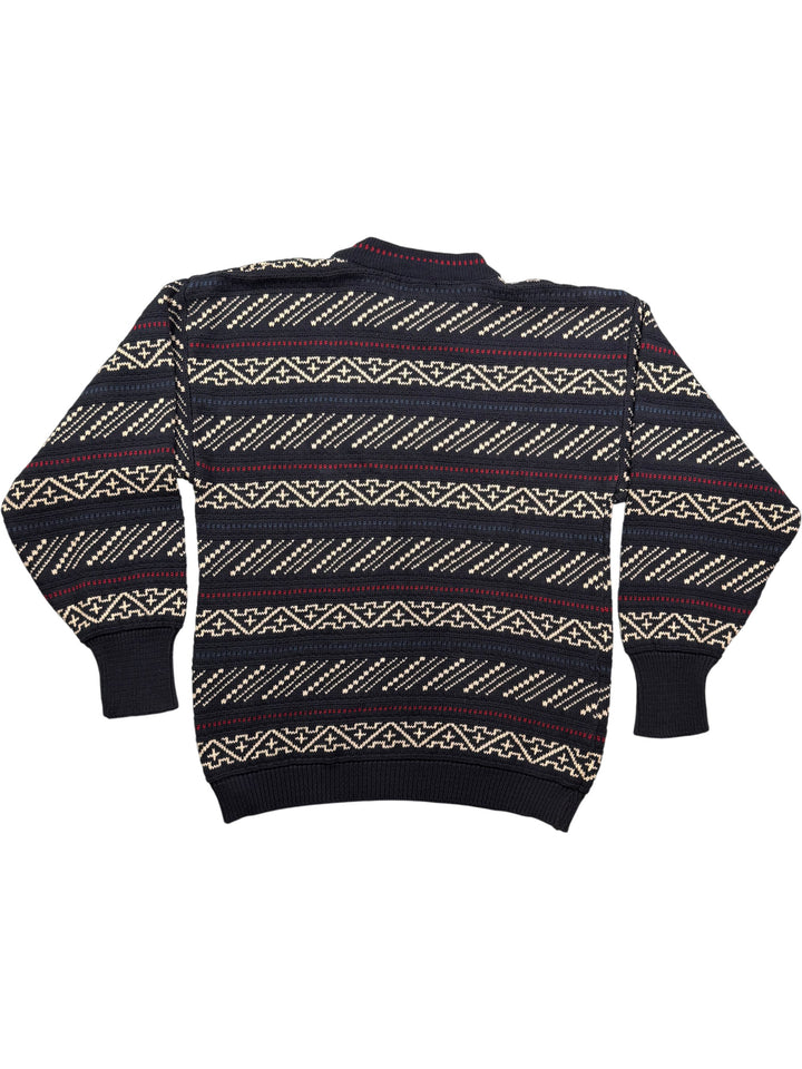 Great Lakes Country Patterned Knit Sweater - M - Think Vintage Online Ltd
