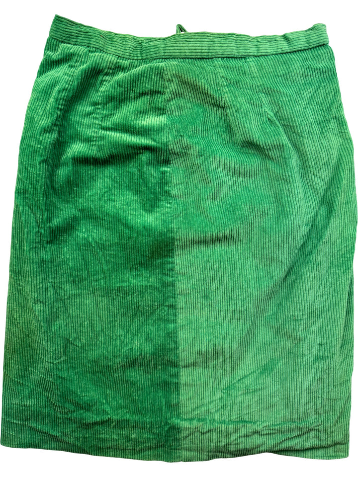 Green Corduroy Skirt - W26 - Think Vintage Online Ltd