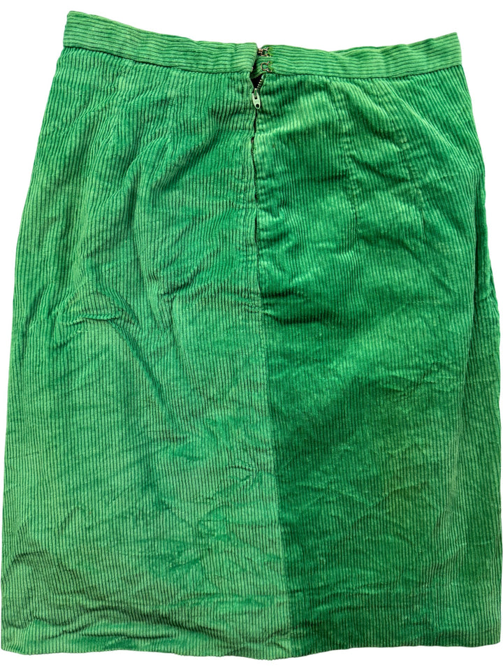 Green Corduroy Skirt - W26 - Think Vintage Online Ltd