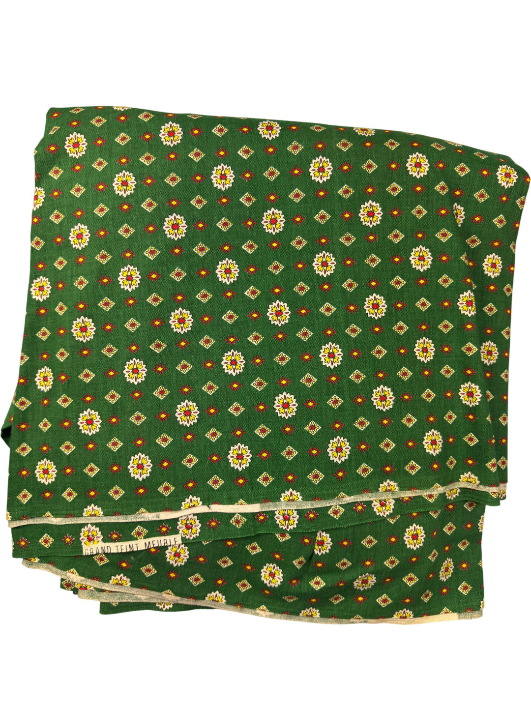 Green Floral Patterned Fabric - Think Vintage