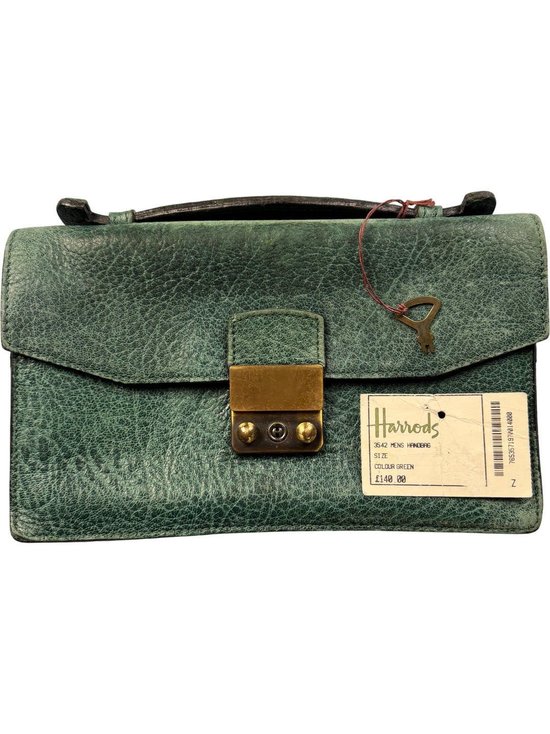 Green Harrods Leather Handbag