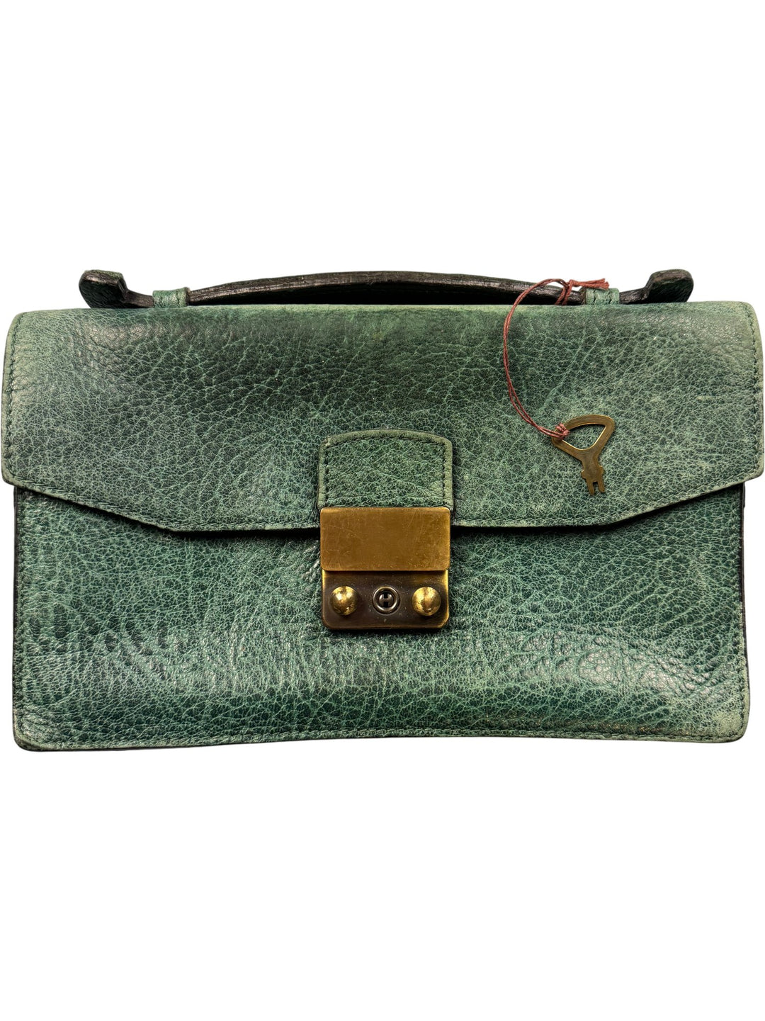 Green Harrods Leather Handbag