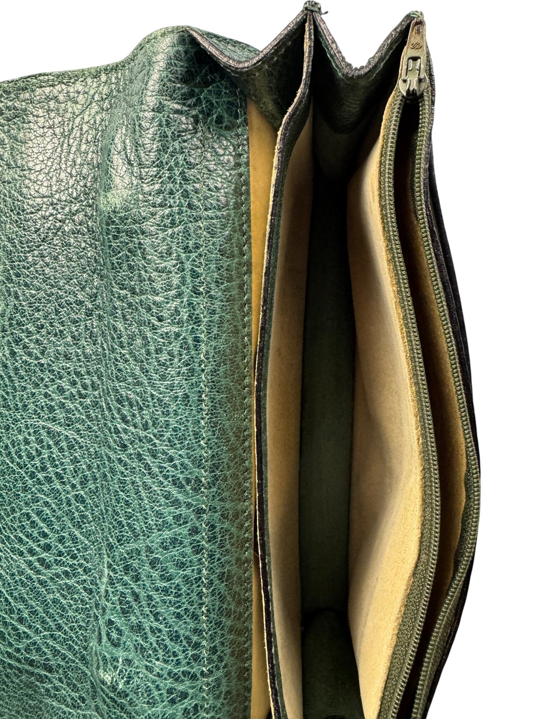 Green Harrods Leather Handbag