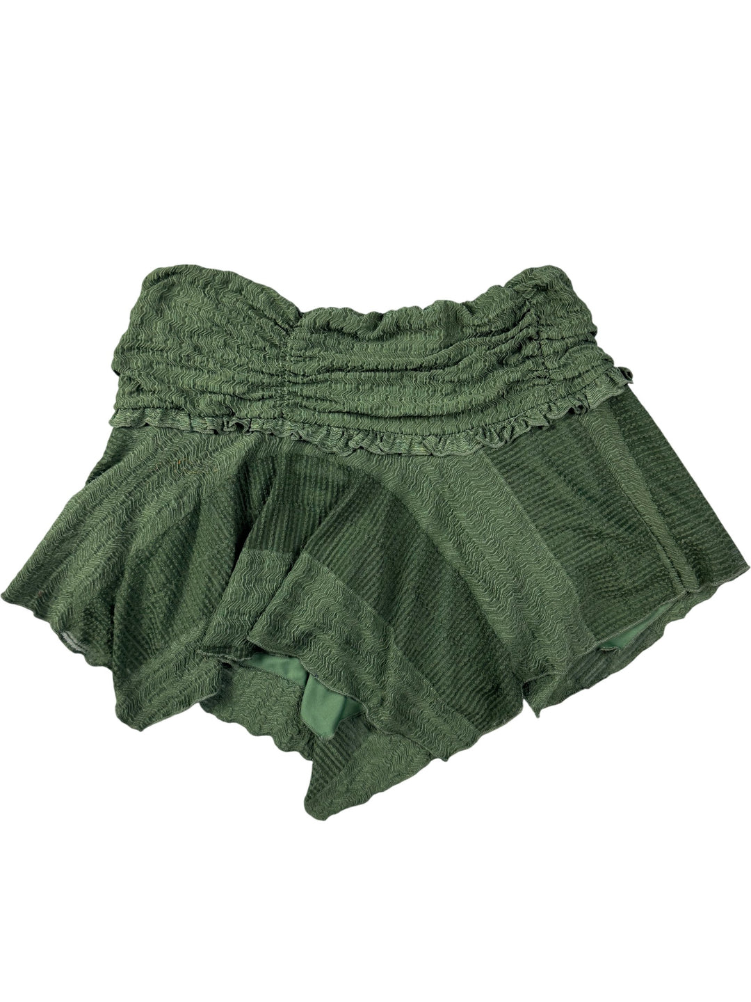 Green Pleated Skirt - S - Think Vintage