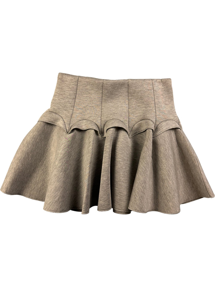 Grey Flared Skirt - S - Think Vintage