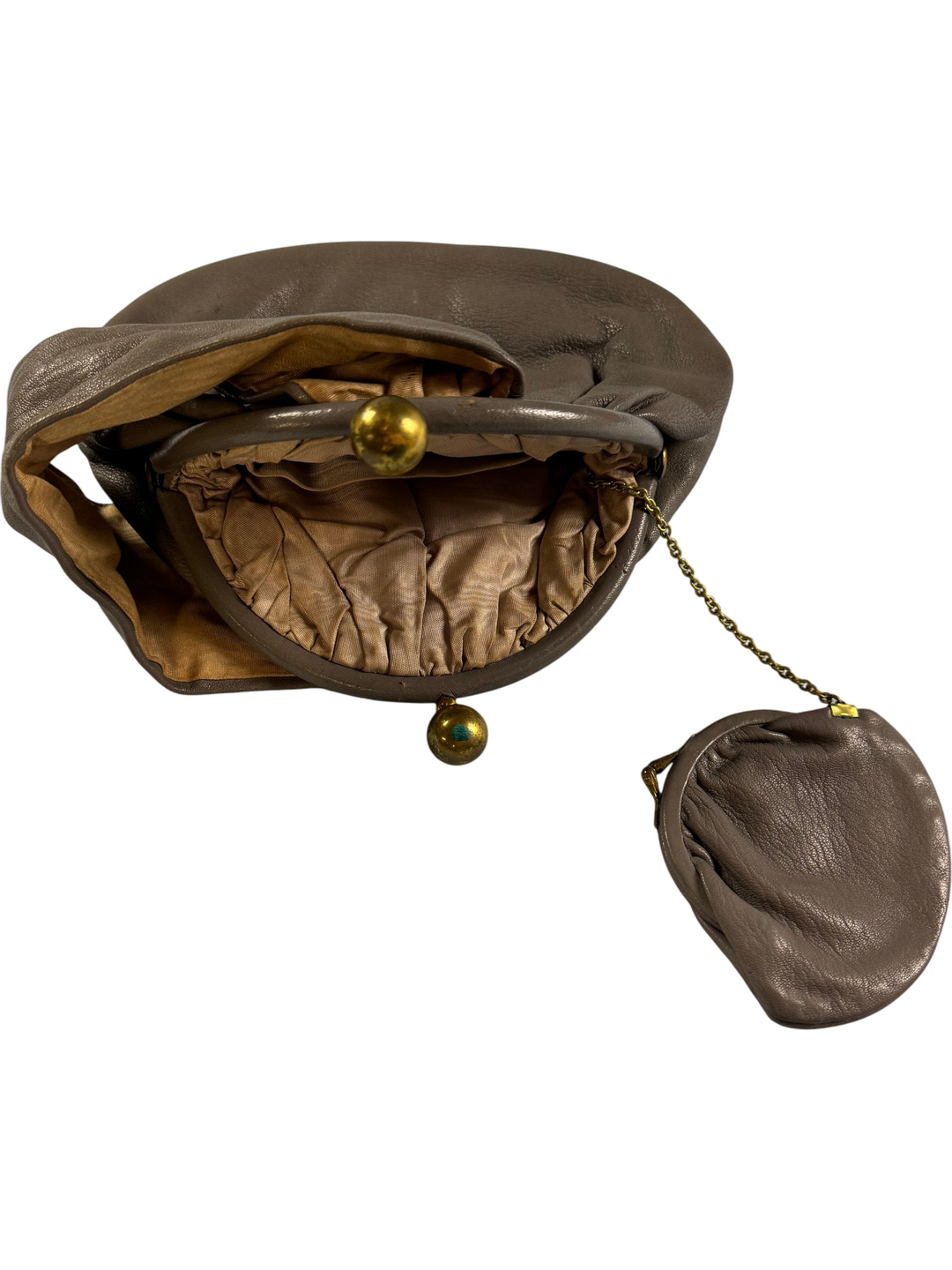 Grey Leather Bag - Think Vintage
