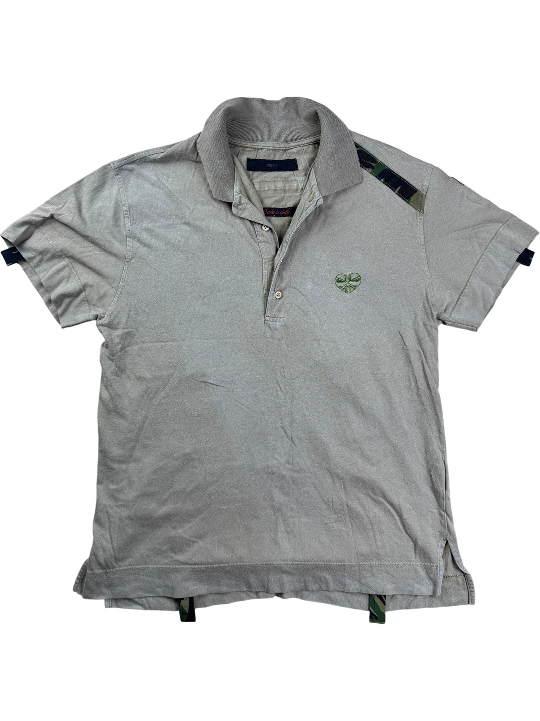 Griffin Khaki Polo Shirt - M - Think Vintage ltd