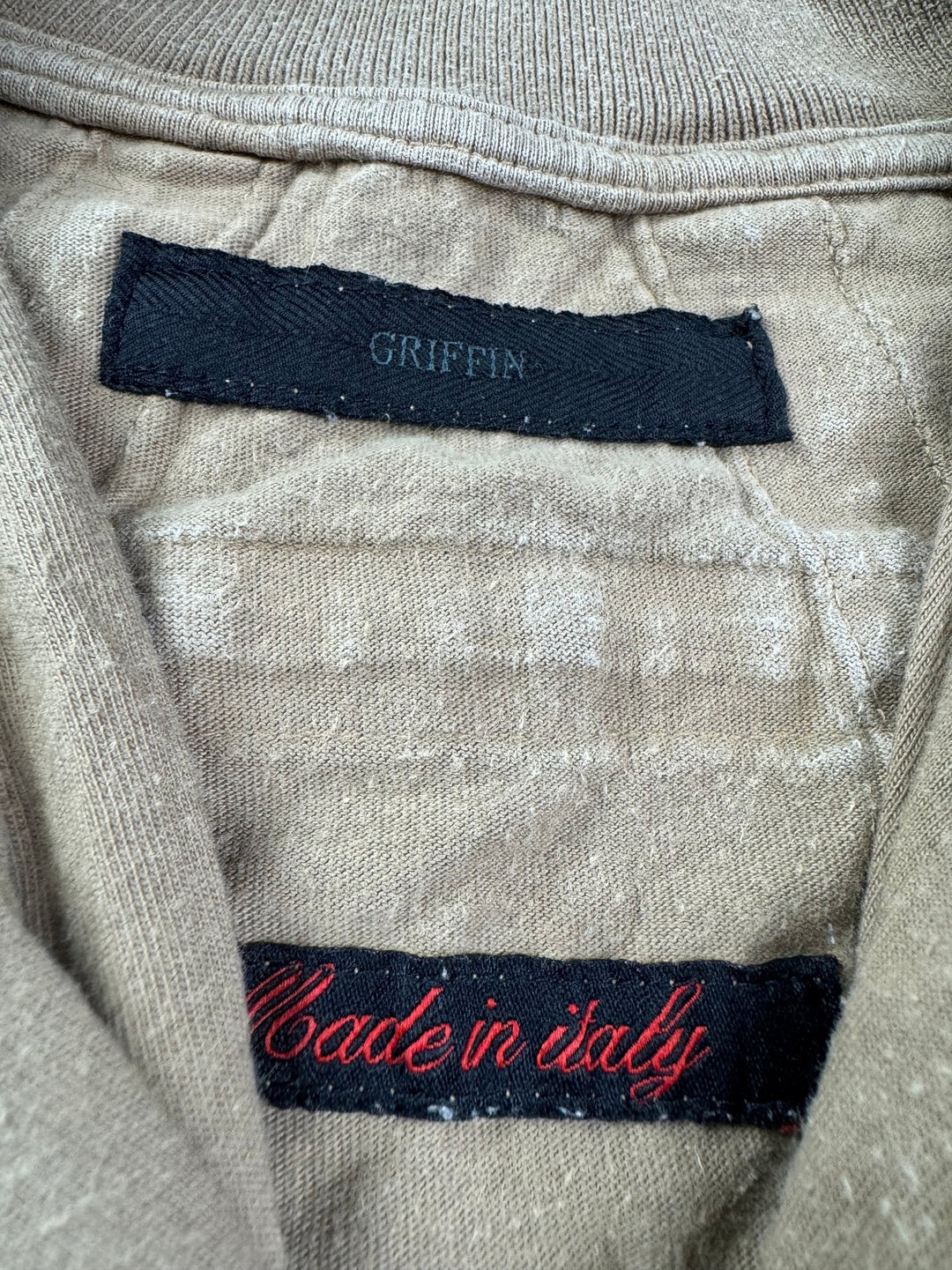 Griffin Khaki Polo Shirt - M - Think Vintage ltd