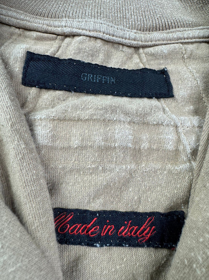 Griffin Khaki Polo Shirt - M - Think Vintage ltd