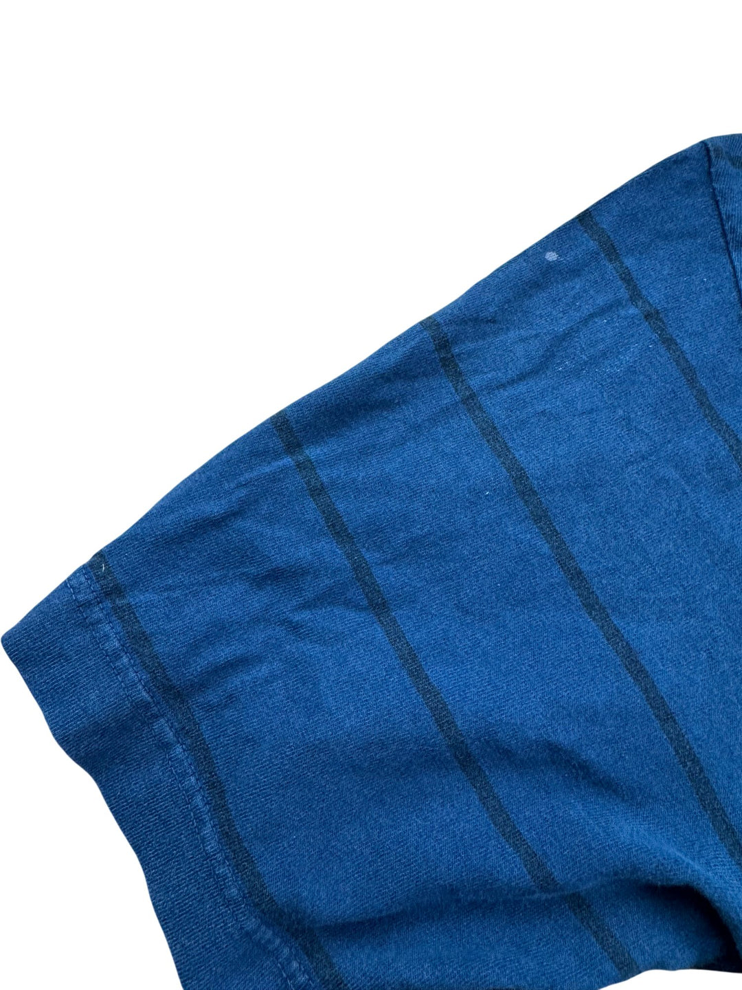 Griffin Navy Striped Polo Shirt - M - Think Vintage ltd