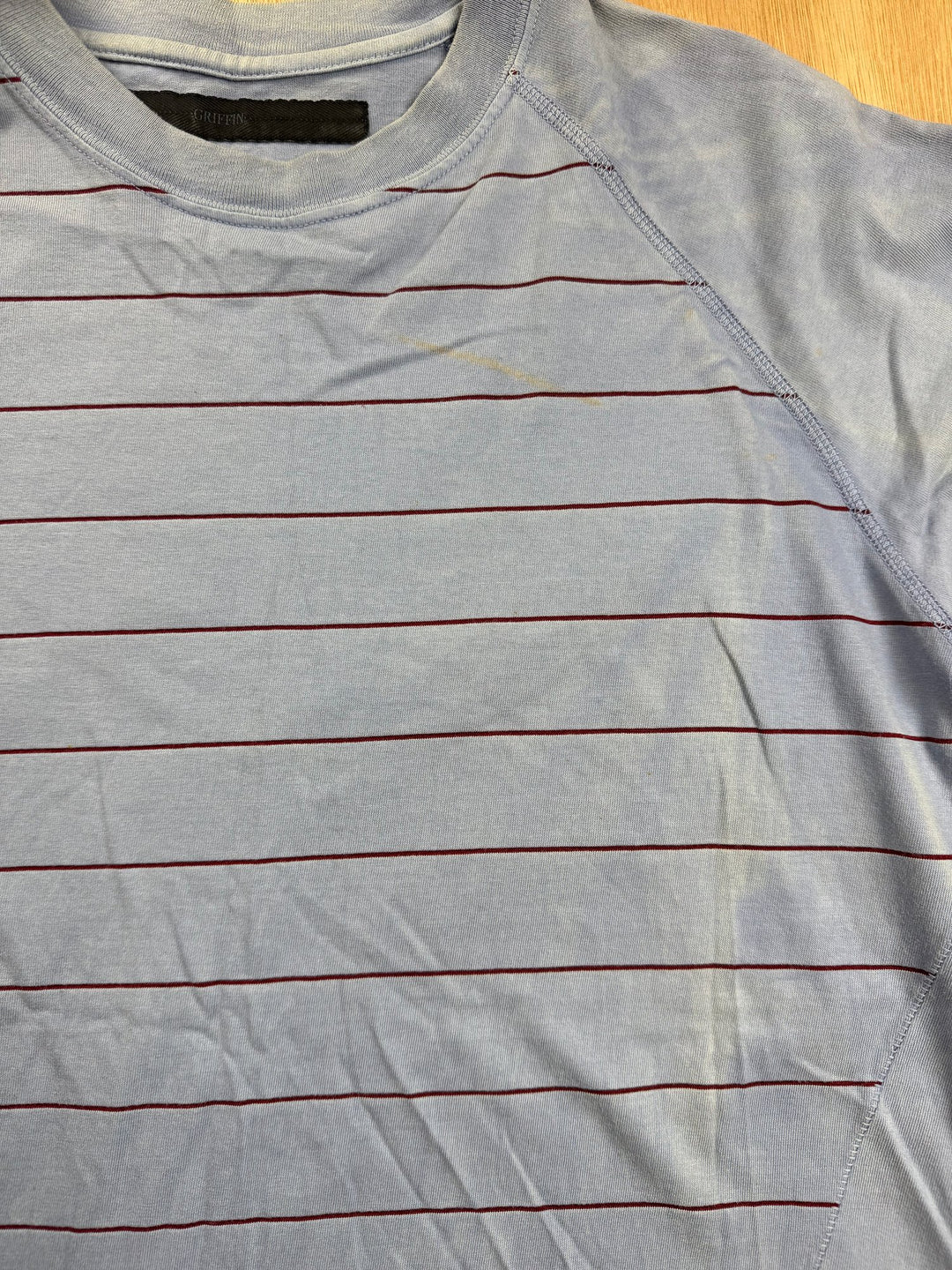 Griffin Striped Short Sleeve T-Shirt - M - Think Vintage ltd